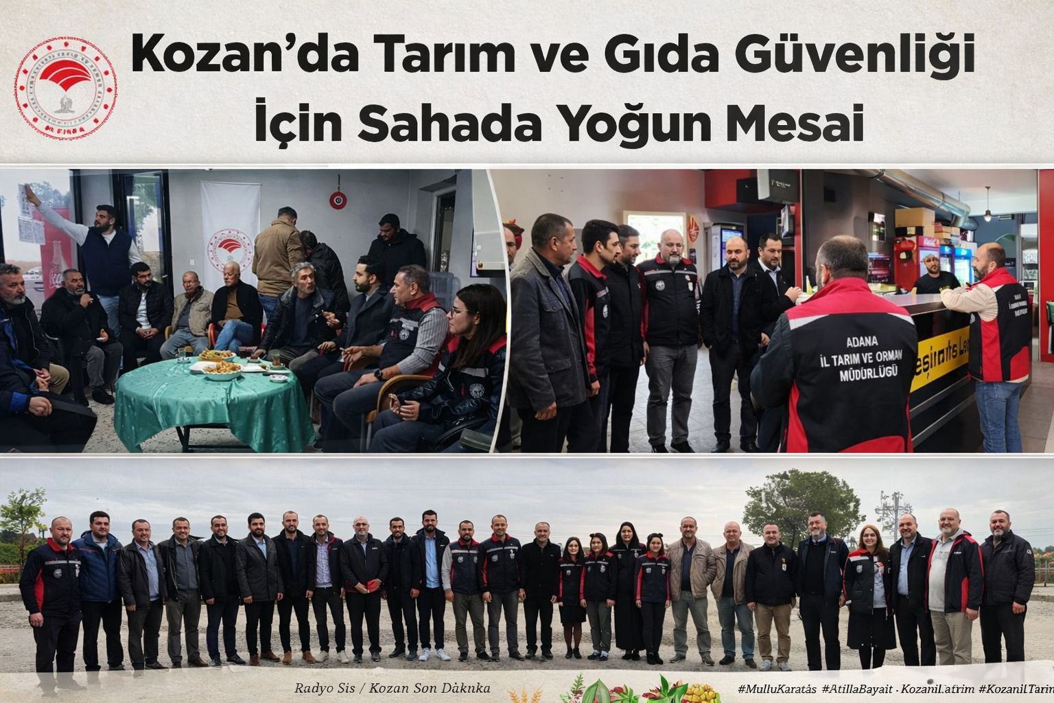 Kozan’da Tarım ve Gıda Güvenliği İçin Sahada Yoğun Mesai