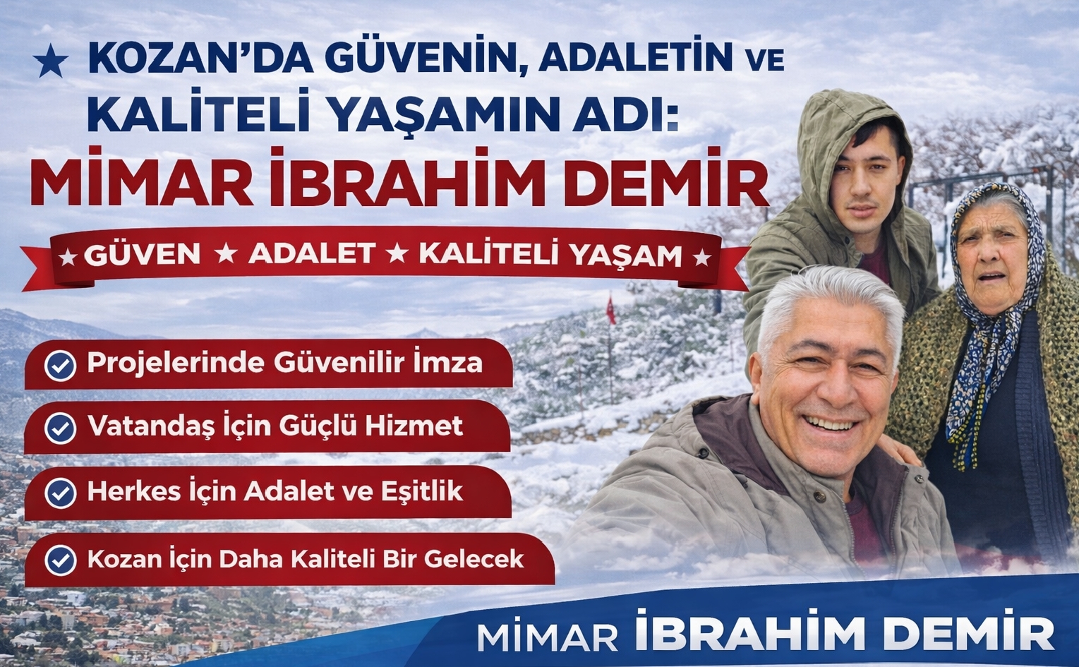 KOZAN’DA GÜVENİN, ADALETİN VE KALİTELİ YAŞAMIN ADI: MİMAR İBRAHİM DEMİR